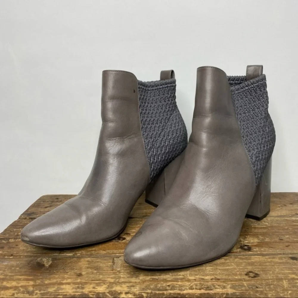 Cole Haan Aylin Grey Textured Leather Ankle Booties - Picture 2 of 9